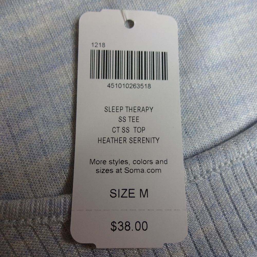Soma Intimates Sleep Therapy Short Sleeve Tee Blue - Picture 7 of 8